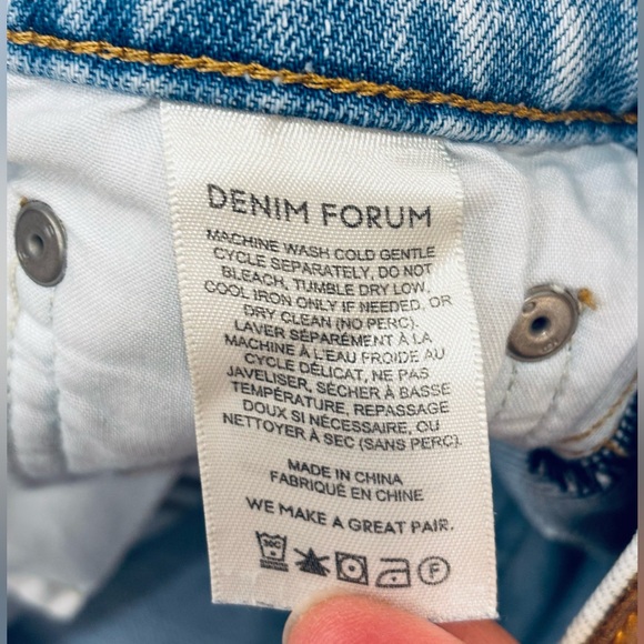 Denim Forum Aritzia Arle High Rise Straight Leg Jeans Raw Hem Size 26 - Picture 7 of 8